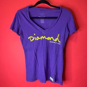 Diamond supply co purple medium v neck
